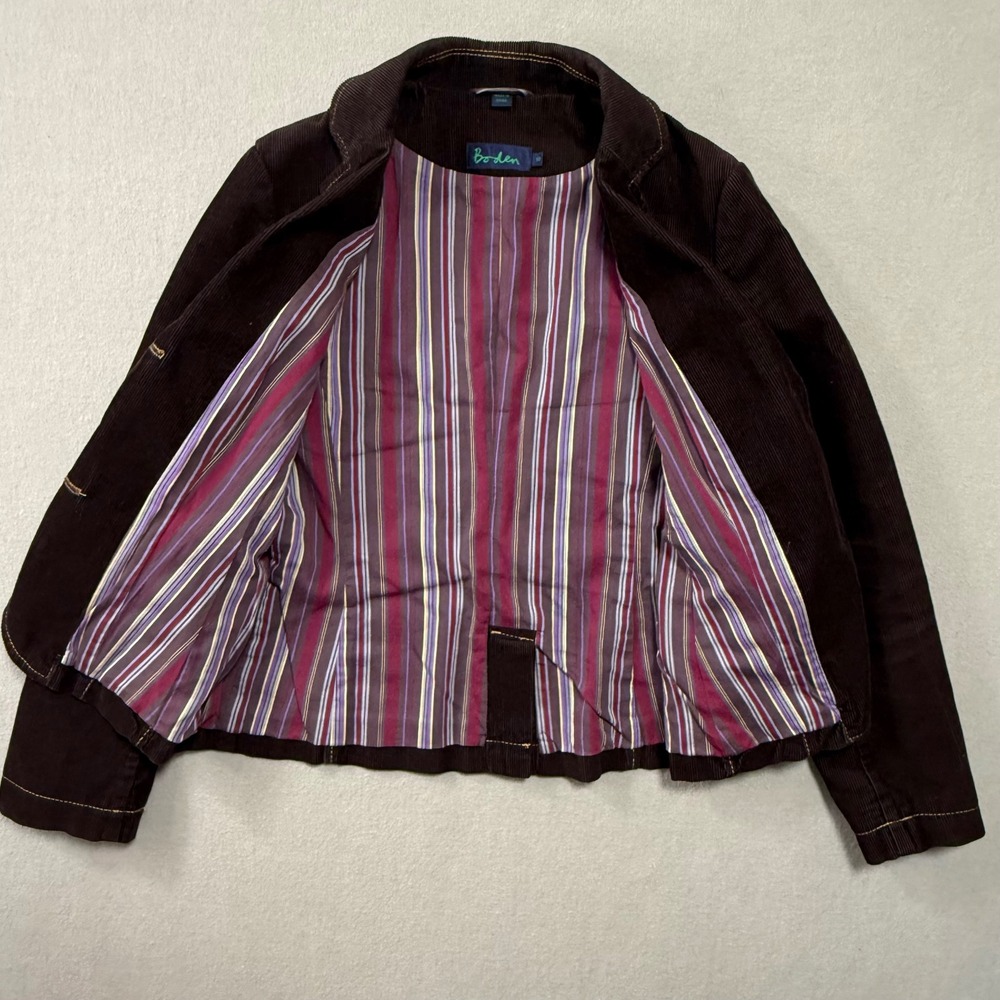 Boden Tailored Corduroy Cotton Preppy Blazer Jacket Women Size 10 - Picture 8 of 13